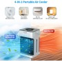 Aire acondicionado portátil para dormitorio, enfriador de aire evaporativo de doble motor con 3 velocidades y 3 niebla,