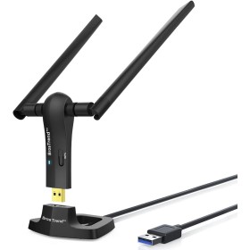 BrosTrend AC1200 - Memoria USB wifi de gran alcance (Wi-Fi, hasta 867 Mbps, 5 GHz, 300 Mbps, 2,4 GHz, con dos antenas de 5 dBi,