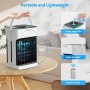 Aire acondicionado portátil para dormitorio, enfriador de aire evaporativo de doble motor con 3 velocidades y 3 niebla,