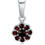 SILVEGO - SILVEGOB180007 - Colgante para Mujer de Plata 925 con Granate de Bohemia Auténtico Forma Flor