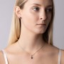 SILVEGO - SILVEGOB180007 - Colgante para Mujer de Plata 925 con Granate de Bohemia Auténtico Forma Flor