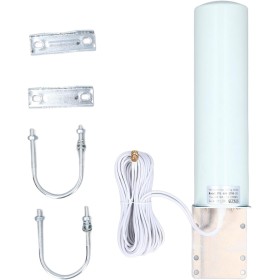 Antena Omnidireccional de Alta Ganancia, Antena 12dBi con Cable de 5 Metros, Enrutador WiFi Macho SMA de 698-2700MHz para