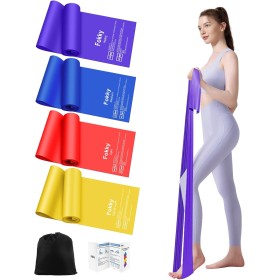 Fokky Gomas Elasticas Musculacion[Set de 4], 1.5M/1.8M Bandas Elasticas Musculacion, Cintas Elasticas Musculacion con Bolsa de