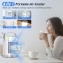 Enfriador de aire, aire acondicionado portátil, mini aire acondicionado 4 en 1, 2 niebla fría, 4 velocidades de viento, 7 luces