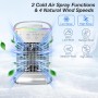 Enfriador de aire, aire acondicionado portátil, mini aire acondicionado 4 en 1, 2 niebla fría, 4 velocidades de viento, 7 luces