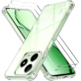 ivoler 3 in 1 Funda para Realme C61 / Realme C63 / Realme Note 60 con 2 Piezas Cristal Templado, Transparente Carcasa Protectora
