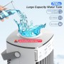Enfriador de aire, aire acondicionado portátil, mini aire acondicionado 4 en 1, 2 niebla fría, 4 velocidades de viento, 7 luces