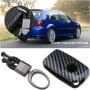 YINETTECH Carcasa de silicona de fibra de carbono ABS con 2 botones para llaves de coche, llavero inteligente con llavero