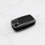 YINETTECH Carcasa de silicona de fibra de carbono ABS con 2 botones para llaves de coche, llavero inteligente con llavero
