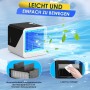 Aire Acondicionado Portátil, Ventilador USB 3 en 1 con Refrigeración Líquida, Tanque de Agua de 500ML, 3 Velocidades, Luces de 7
