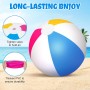 Kezidhp Pelota de Playa Inflable 4 Piezas (40cm) - Juego de Pelotas de Agua con Paneles Multicolor para Piscina, Fiesta de