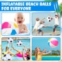 Kezidhp Pelota de Playa Inflable 4 Piezas (40cm) - Juego de Pelotas de Agua con Paneles Multicolor para Piscina, Fiesta de