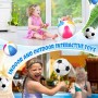 Kezidhp Pelota de Playa Inflable 4 Piezas (40cm) - Juego de Pelotas de Agua con Paneles Multicolor para Piscina, Fiesta de