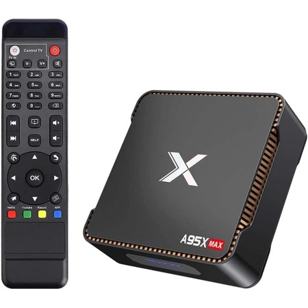 Lihuzmd Smart TV Box, A95X MAX Smart Smart Android 8.1 TV Caja 4G / 64G AMLOGIC S905X2 UHD 4K Set Top Box VP9 H.265 2.4G / 5G