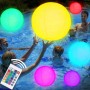 YOUYIKE Pelotas de Playa Inflables, Bolas de Playa, Pelotas de Playa LED de 40 CM, con Control Remoto por Infrarrojos, para