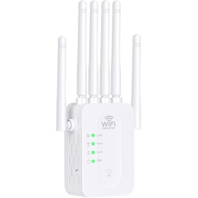 2025 Nuevo Potente repetidor WiFi, Amplificador Extensor WiFi, con 2 Puertos ethernet, 6 Antenas, transmisión de Alta frecuencia