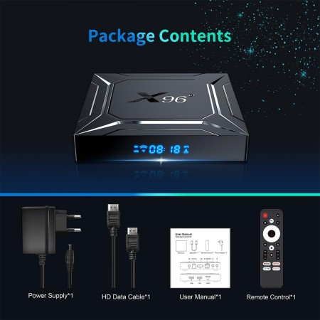 Android 14.0 TV Box 2025, LEFFOT M200 4K Ultra HD Caja Android TV, 4GB RAM + 64GB ROM, Smart TV Box with HDR10+, 2.4G & 5G WiFi,