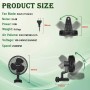 Brogachy Ventilador de crecimiento de 10 W con clip, Grow box con 10 velocidades,motor EC trifásico ventilador de clip para