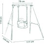 SMOBY Life, Columpio de Metal para Bebé, Asiento Seguro con Barra Antivuelco, Resistente a los Rayos UV, Optimo para Interior y
