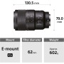 Sony FE 90 f/2.8 G - Full-Frame, Macro, Rango Medio, Objetivo Prime (SEL90M28G)