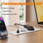 PABANCE - Regleta empotrable de 4 tomas, con 2 conectores USB A y 2 USB C, cable de extensión de 2 m, regleta empotrada para