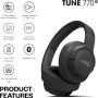 JBL Auriculares Tune 770 NC, auriculares circumaurales inalámbricos con cancelación de ruido adaptativa, Bluetooth y 70 horas de