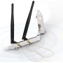 Bingfu Antena WiFi Doble Banda de 2,4 GHz 5,8 GHz + 25 cm Cable de Extensión U.FL IPEX MHF4 a RP-SMA Hembra + Soporte de Ranura