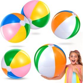 BBTO 5 Pelotas de Playa Hinchables de 60 cm Bola de Piscina Hinchable de Arcoíris Juguete de Pelota Inflable de Fiesta de Verano