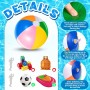 BBTO 5 Pelotas de Playa Hinchables de 60 cm Bola de Piscina Hinchable de Arcoíris Juguete de Pelota Inflable de Fiesta de Verano