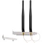 Bingfu Antena WiFi Doble Banda de 2,4 GHz 5,8 GHz + 25 cm Cable de Extensión U.FL IPEX MHF4 a RP-SMA Hembra + Soporte de Ranura