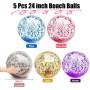 SHJOEE 5 Piezas Pelotas De Playa Hinchable 60cm Color Pelotas De Agua Inflable Gigante con Lentejuelas para Adultos Niños