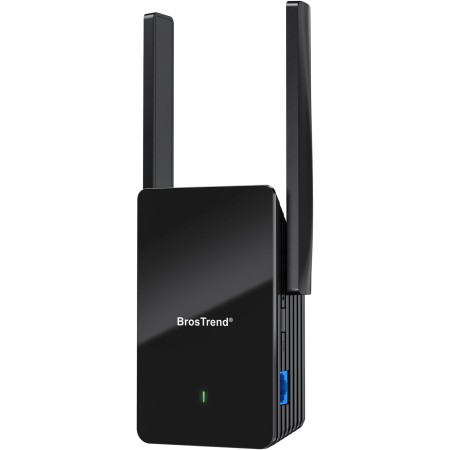 BrosTrend Repetidor WiFi 6 AX1500, Amplificador Señal WiFi con Puerto Ethernet Gigabit, Double Banda 5GHz y 2.4GHz WiFi Extender
