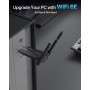 BrosTrend 5400Mbps Adaptador WiFi USB para PC Tri-Banda 6GHz y 5GHz y 2.4GHz, AXE5400 USB WiFi 6E Largo Alcance, Antena Wi-Fi