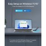 BrosTrend 5400Mbps Adaptador WiFi USB para PC Tri-Banda 6GHz y 5GHz y 2.4GHz, AXE5400 USB WiFi 6E Largo Alcance, Antena Wi-Fi