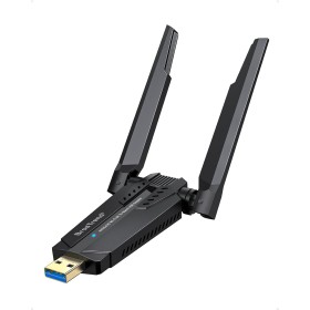 BrosTrend 5400Mbps Adaptador WiFi USB para PC Tri-Banda 6GHz y 5GHz y 2.4GHz, AXE5400 USB WiFi 6E Largo Alcance, Antena Wi-Fi
