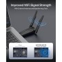 BrosTrend 5400Mbps Adaptador WiFi USB para PC Tri-Banda 6GHz y 5GHz y 2.4GHz, AXE5400 USB WiFi 6E Largo Alcance, Antena Wi-Fi