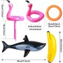 Evance 14 Piezas Inflables Palmeras Flamingo Juguetes Inflables Banana Bolas de Playa Volando Loro Tiburón Juguete Flamenco con