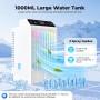 Aire Acondicionado Portatil con Pantalla, Climatizador Evaporativo 4 EN1 De 1000 Ml Tanque, con Mando, Mini Enfriador de Aire