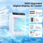Aire Acondicionado Portatil con Pantalla, Climatizador Evaporativo 4 EN1 De 1000 Ml Tanque, con Mando, Mini Enfriador de Aire