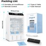 Aire Acondicionado Portatil con Pantalla, Climatizador Evaporativo 4 EN1 De 1000 Ml Tanque, con Mando, Mini Enfriador de Aire