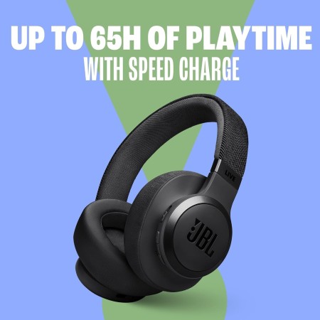 JBL Auriculares inalámbricos circumaurales Live 770 NC, con tecnología Bluetooth y cancelación adaptativa de ruido, hasta 65