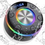 Altavoz Bluetooth Ducha 5.3, IP7 Impermeable Altavoz Ducha con Ventosa Fuerte Luces RGB, Altavoces Inalámbrico Portátil con 8H