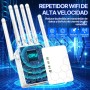 Repetidor WiFi,Amplificador señal WiFi Potente,6 Antenas,2 Puertos LAN,Extensor WiFi para el Hogar y la Oficina,Fácil de