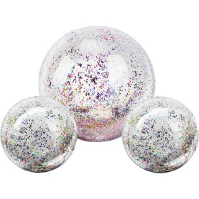 MoKo Pelota de Playa Hinchable, 3 Piezas Pelota de Playa Inflable Gigante con Lentejuelas de 2 Tamaños para Adultos Niños