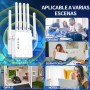 Repetidor WiFi,Amplificador señal WiFi Potente,6 Antenas,2 Puertos LAN,Extensor WiFi para el Hogar y la Oficina,Fácil de