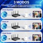 Repetidor WiFi,Amplificador señal WiFi Potente,6 Antenas,2 Puertos LAN,Extensor WiFi para el Hogar y la Oficina,Fácil de