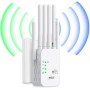 Amplificador Señal WiFi, Repetidor WiFi, Extensor WiFi 4 Antenas 2 Puertos LAN con, Repetidor WiFi Remoto Mejora