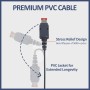 Barra de Sensores para Wii, Wii U y PC, Sensor Infrarrojos con Conexión USB, Barra Sensora para Soporte Adhesivo, Cable Largo 2