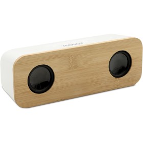 Metronic Mooov 477351 - Altavoz Bluetooth Madera de bambú portátil, Sonido Potente, inalámbrico sin Cable, Sonido estéreo 10W