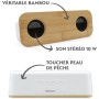 Metronic Mooov 477351 - Altavoz Bluetooth Madera de bambú portátil, Sonido Potente, inalámbrico sin Cable, Sonido estéreo 10W
